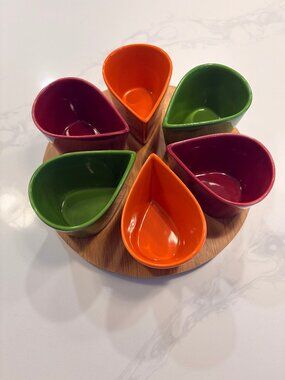Portobello By Inspire Teardrop Porcelain And Bamboo Tea Set